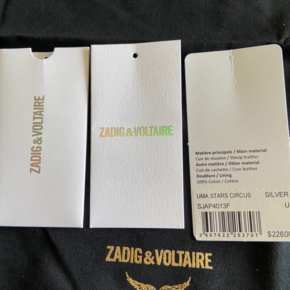 Zadig & Voltaire Uma Stars Circus Wristlet Silver - Picture 9 of 11